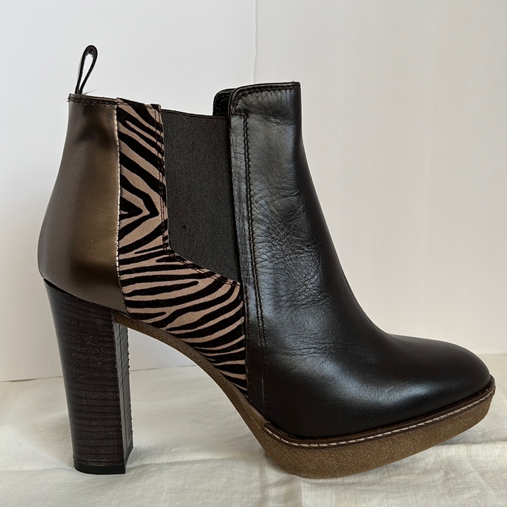 MARIPE Articolo 21252 Leather Ankle Boots, Dark Brown, Size 39.5/8.5